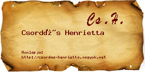 Csordás Henrietta névjegykártya